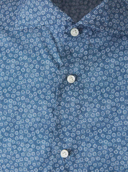 Vincenzo di Ruggiero Hombre Barcelona Camisa Floral Algodón color Azul Cobalto sku 531-006486 02 - Foto 3