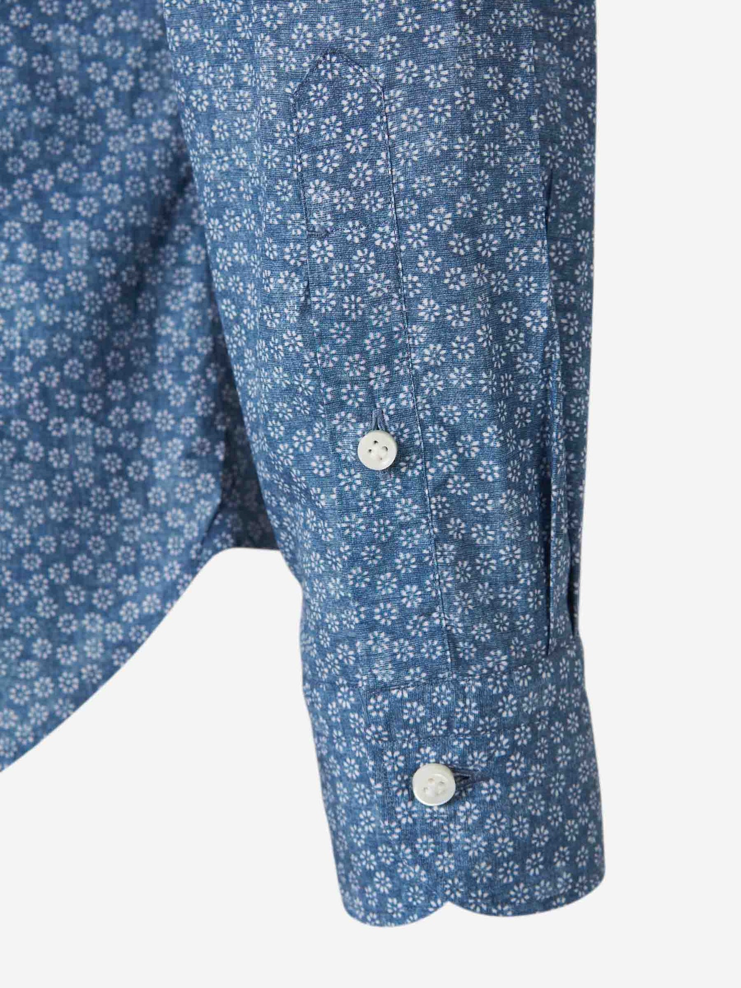 Vincenzo di Ruggiero Hombre Barcelona Camisa Floral Algodón color Azul Cobalto sku 531-006486 02 - Foto 4