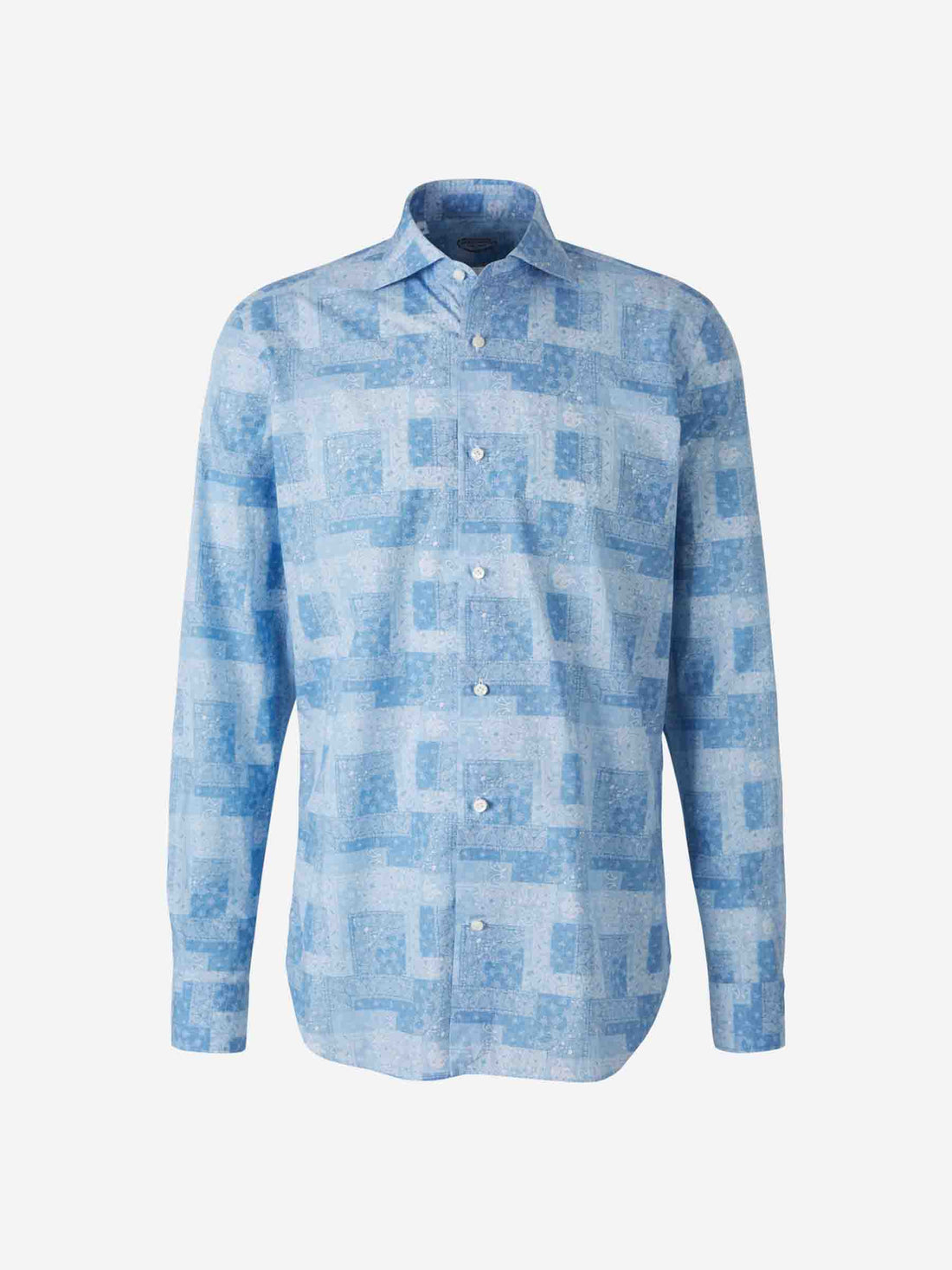 Vincenzo di Ruggiero Hombre Barcelona Camisa Paisley Algodón color Azul sku 531-006488 01 - Foto 1
