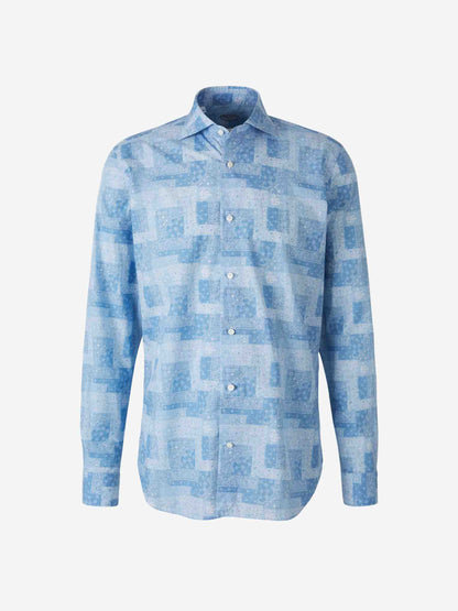 Vincenzo di Ruggiero Hombre Barcelona Camisa Paisley Algodón color Azul sku 531-006488 01 - Foto 1