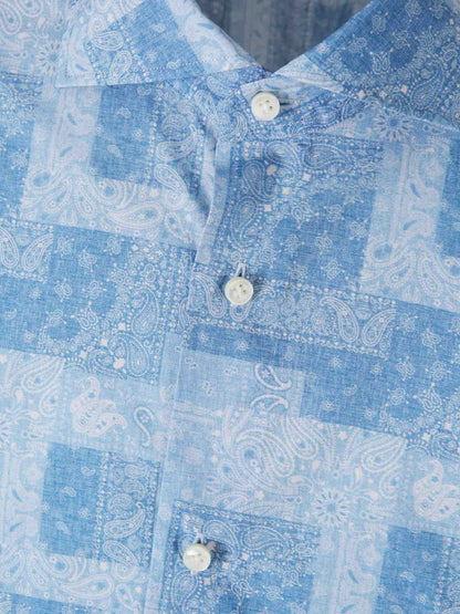 Vincenzo di Ruggiero Hombre Barcelona Camisa Paisley Algodón color Azul sku 531-006488 01 - Foto 3