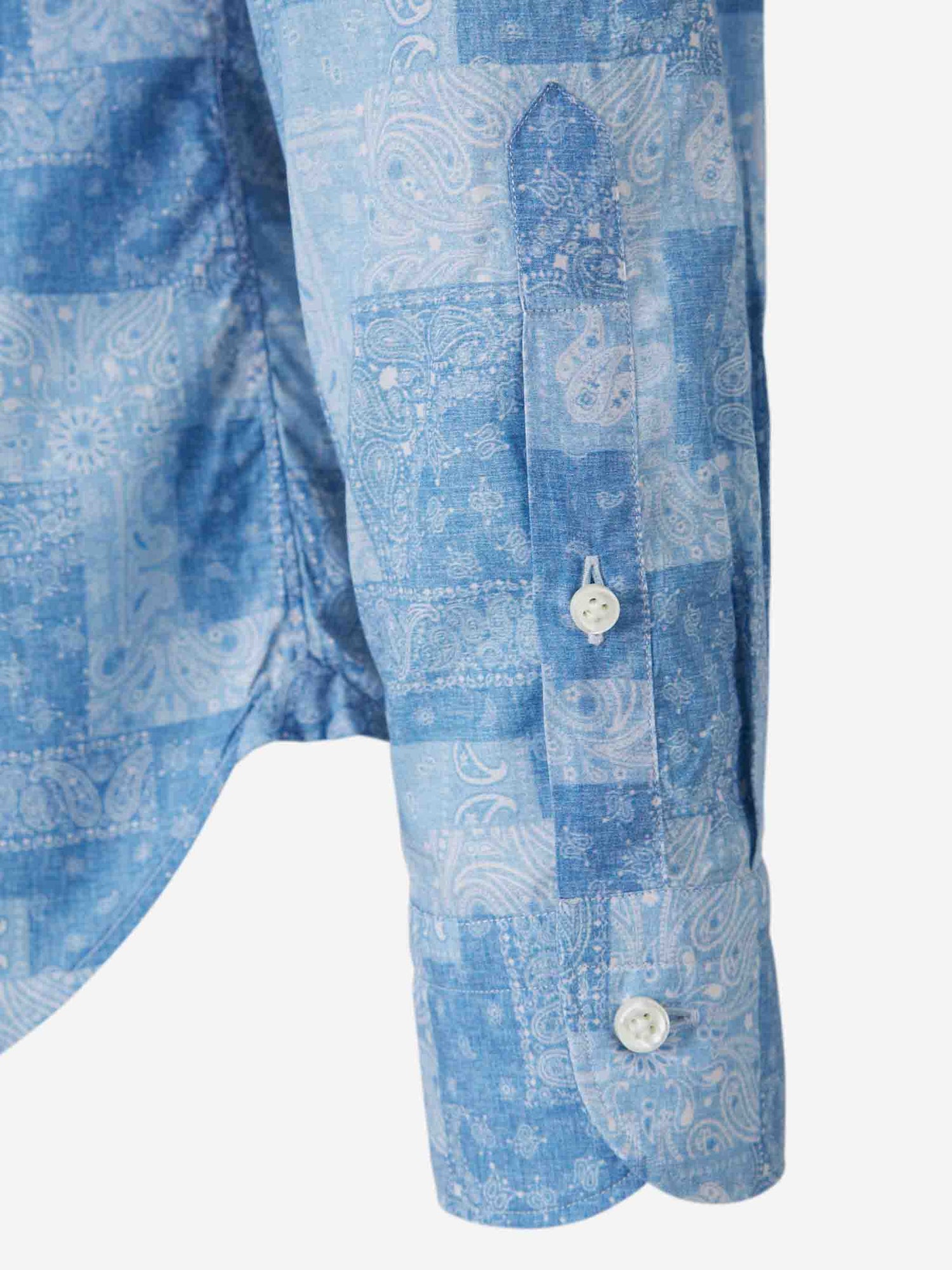 Vincenzo di Ruggiero Hombre Barcelona Camisa Paisley Algodón color Azul sku 531-006488 01 - Foto 4