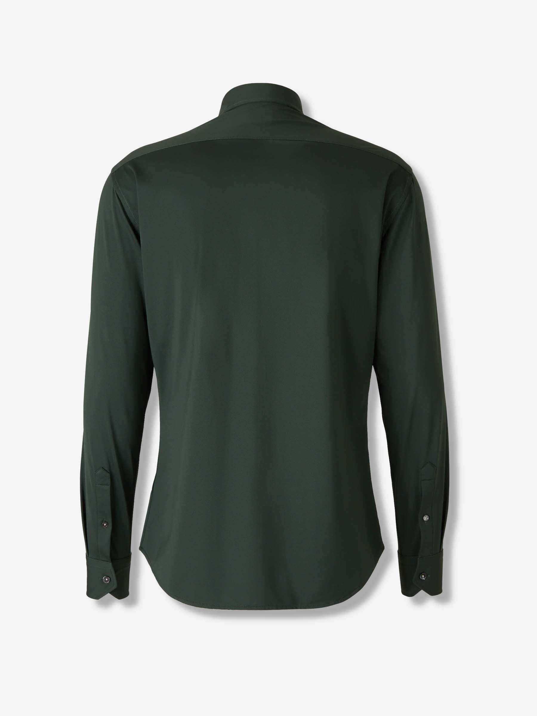 Outlet online Traiano Milano Hombre Camisa Vestir Lisa color Verde Oscuro sku 531-006503 01 - Foto 2