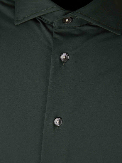 Outlet online Traiano Milano Hombre Camisa Vestir Lisa color Verde Oscuro sku 531-006503 01 - Foto 3
