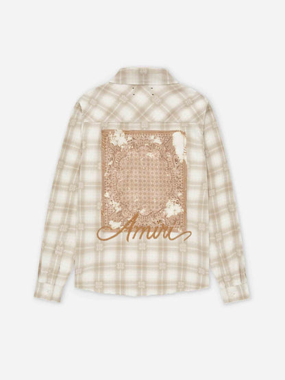 Outlet online Amiri Hombre Camisa Motivo Cuadros color Beige sku 531-006530 01 - Foto 2