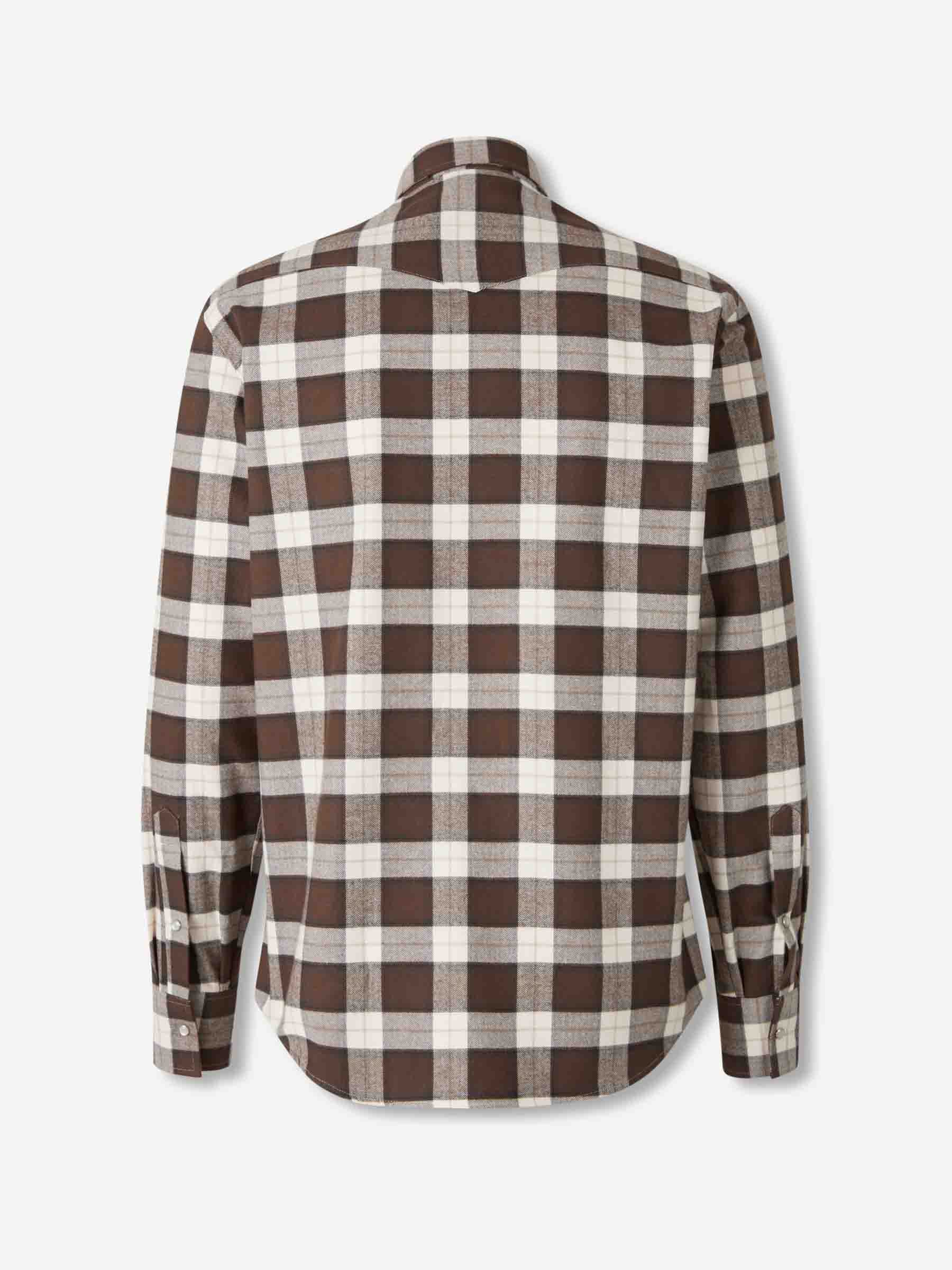 Outlet online Santa Eulalia Hombre Camisa Cuadros Algodón color Marrón sku 531-006535 01 - Foto 2