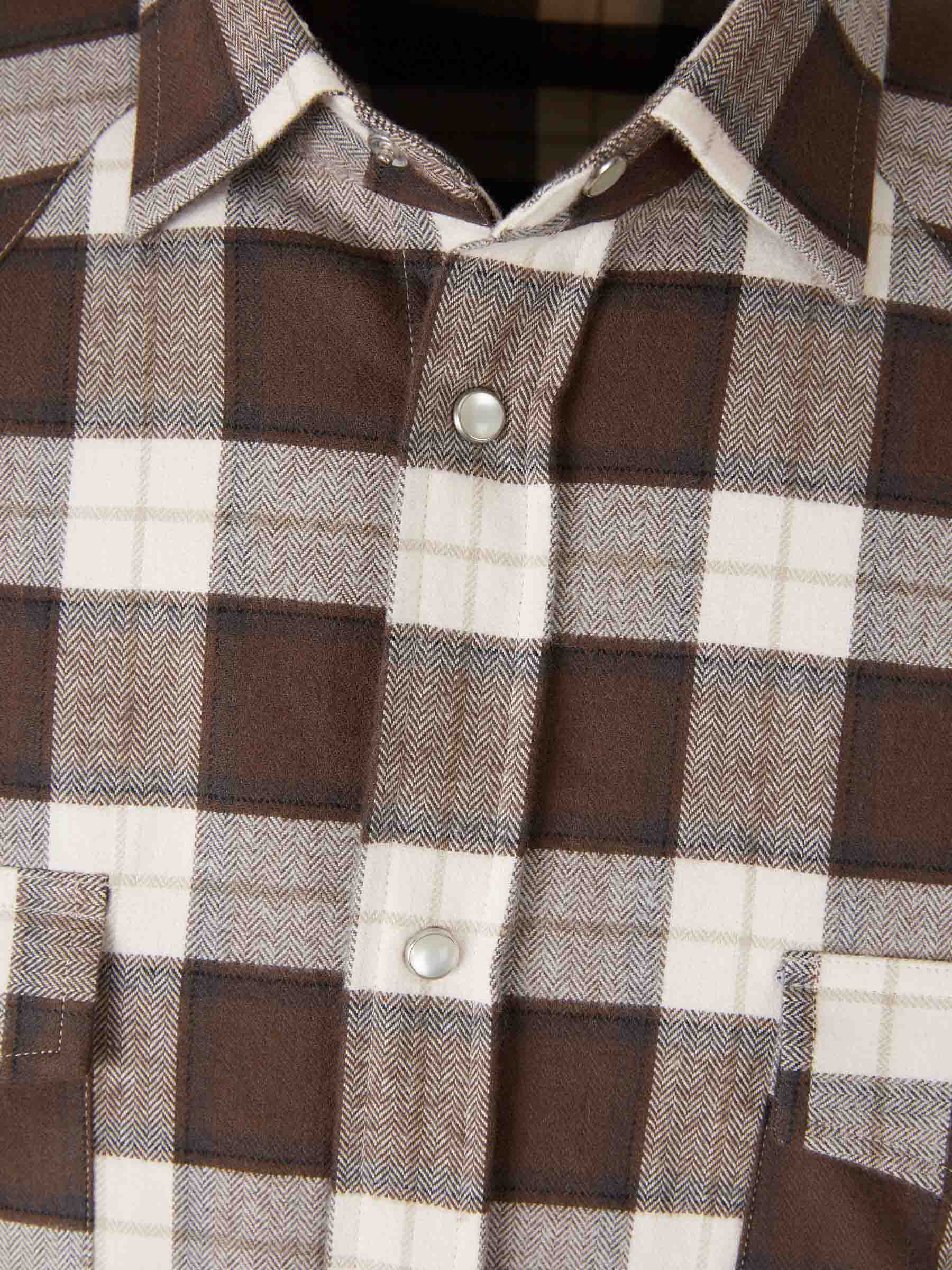 Outlet online Santa Eulalia Hombre Camisa Cuadros Algodón color Marrón sku 531-006535 01 - Foto 3