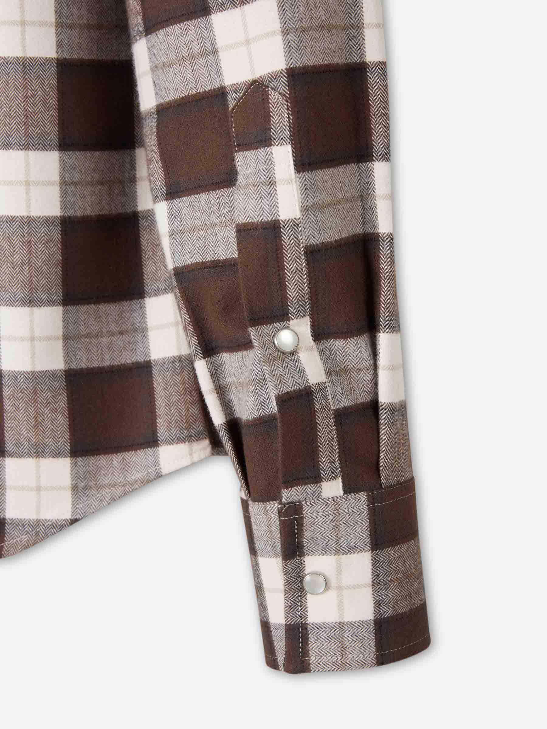 Outlet online Santa Eulalia Hombre Camisa Cuadros Algodón color Marrón sku 531-006535 01 - Foto 4