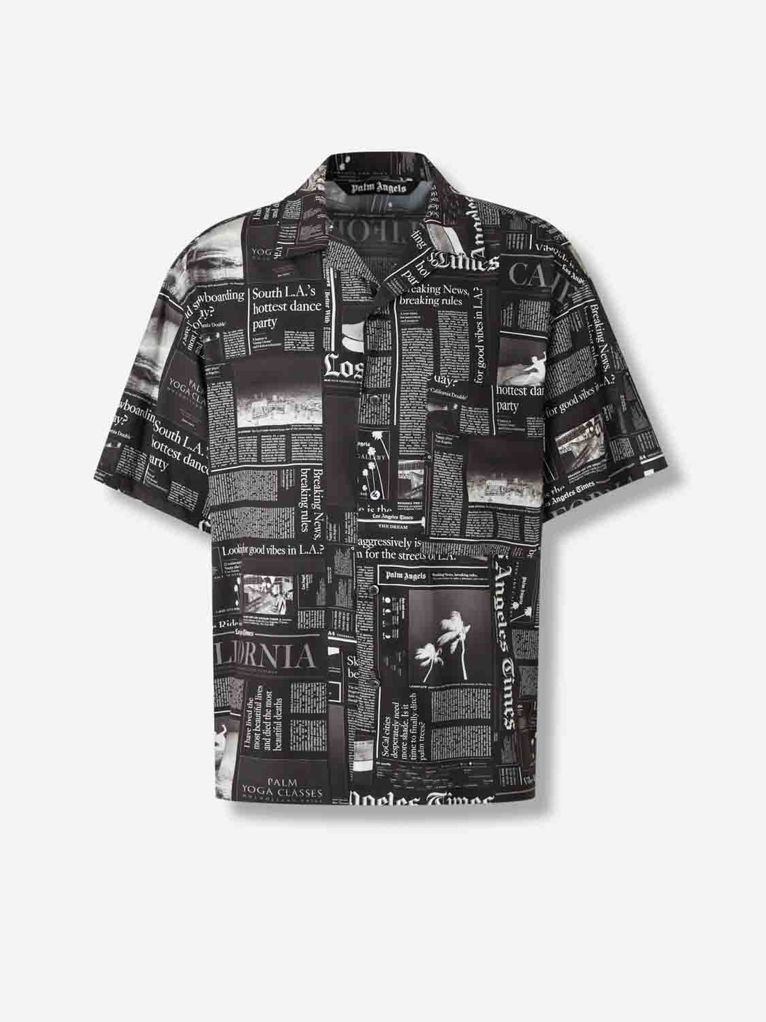 Outlet online Palm Angels Hombre Camiseta con motivo de periódico color Negro sku 531-006547 01 - Foto 1