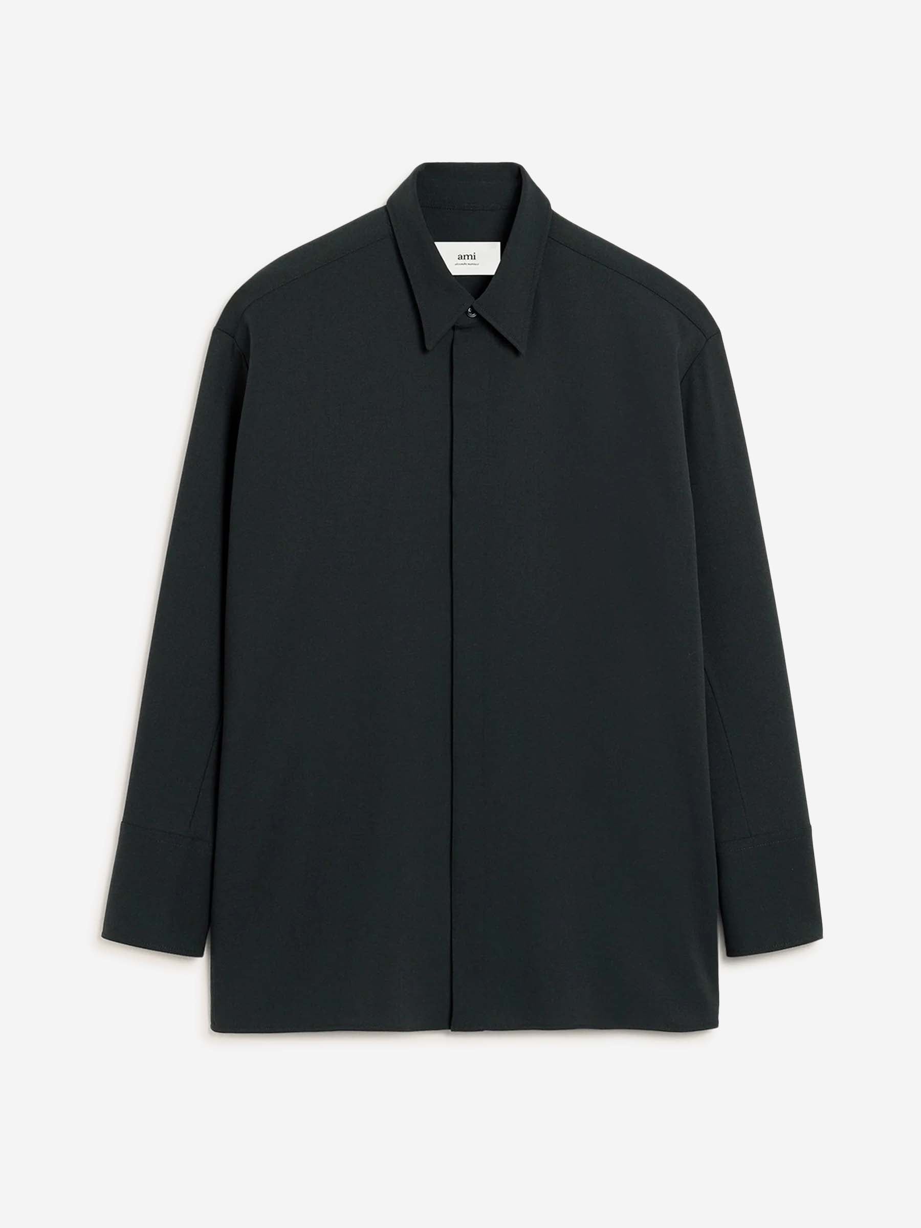 Outlet online Ami Paris Hombre Camisa de vestir Lana color Negro sku 531-006549 01 - Foto 1