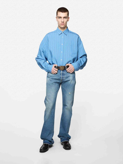 Outlet online Acne Studios Hombre Camisa Motivo Rayas color Azul sku 531-006561 01 - Foto 2