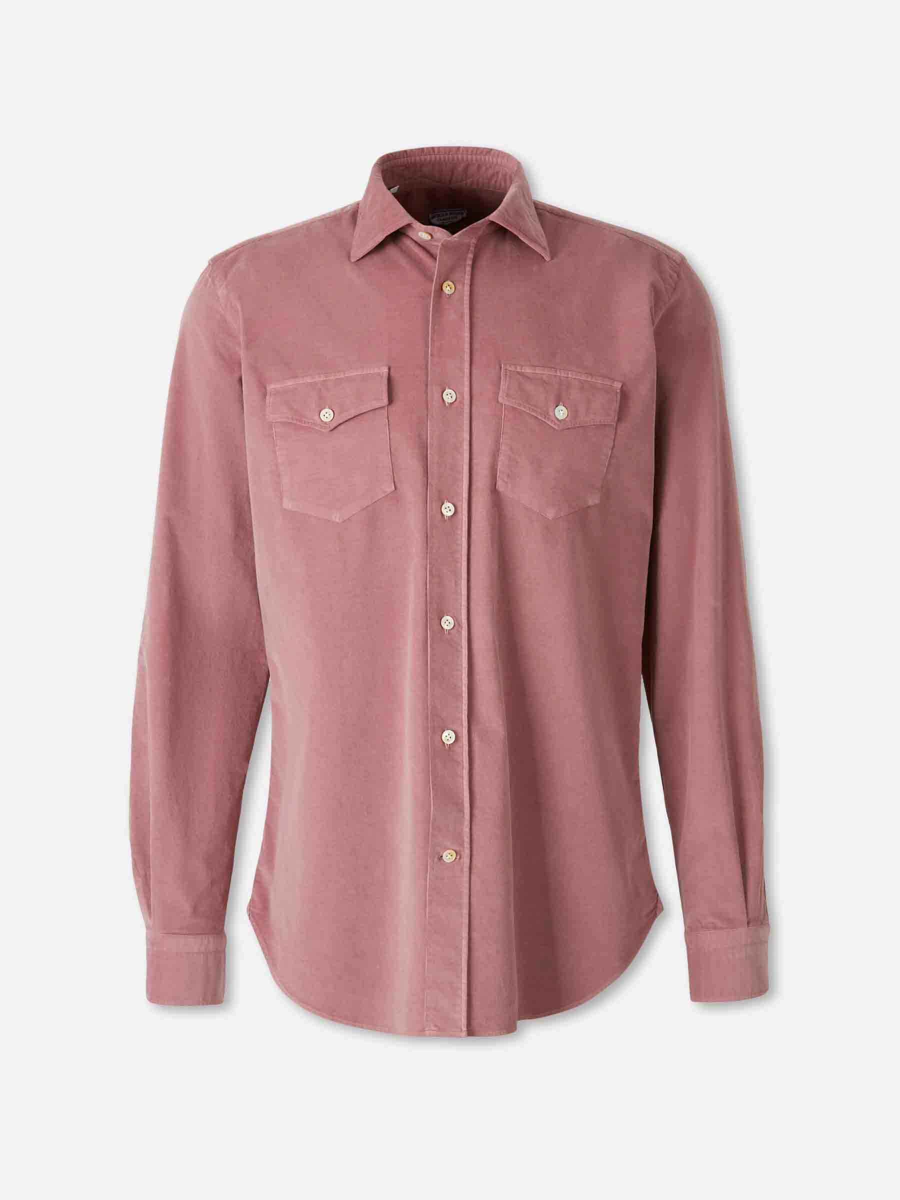 Outlet online Vincenzo di Ruggiero Hombre Camisa Micro Pana color Rosa Envejecido sku 531-006571 02 - Foto 1