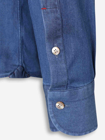 Outlet online Santa Eulalia Hombre Camisa Lisa Denim color Azul Denim sku 531-006578 01 - Foto 4