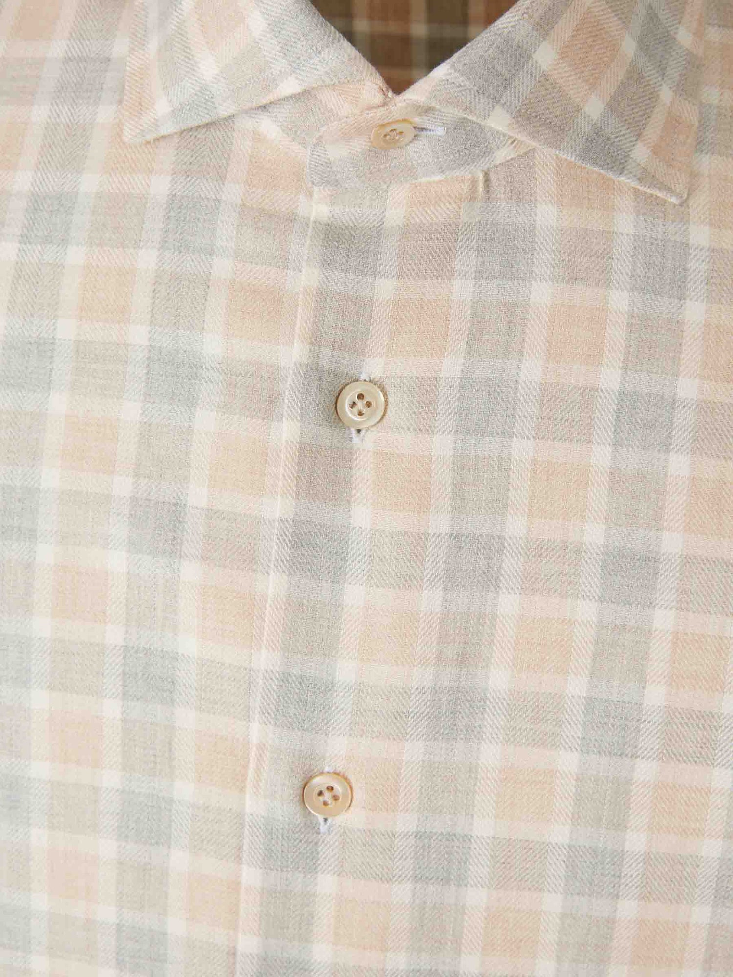 Outlet online Santa Eulalia Hombre Camisa Cuadros Algodón color Beige sku 531-006581 01 - Foto 3