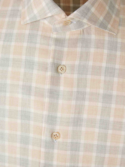 Outlet online Santa Eulalia Hombre Camisa Cuadros Algodón color Beige sku 531-006581 01 - Foto 3