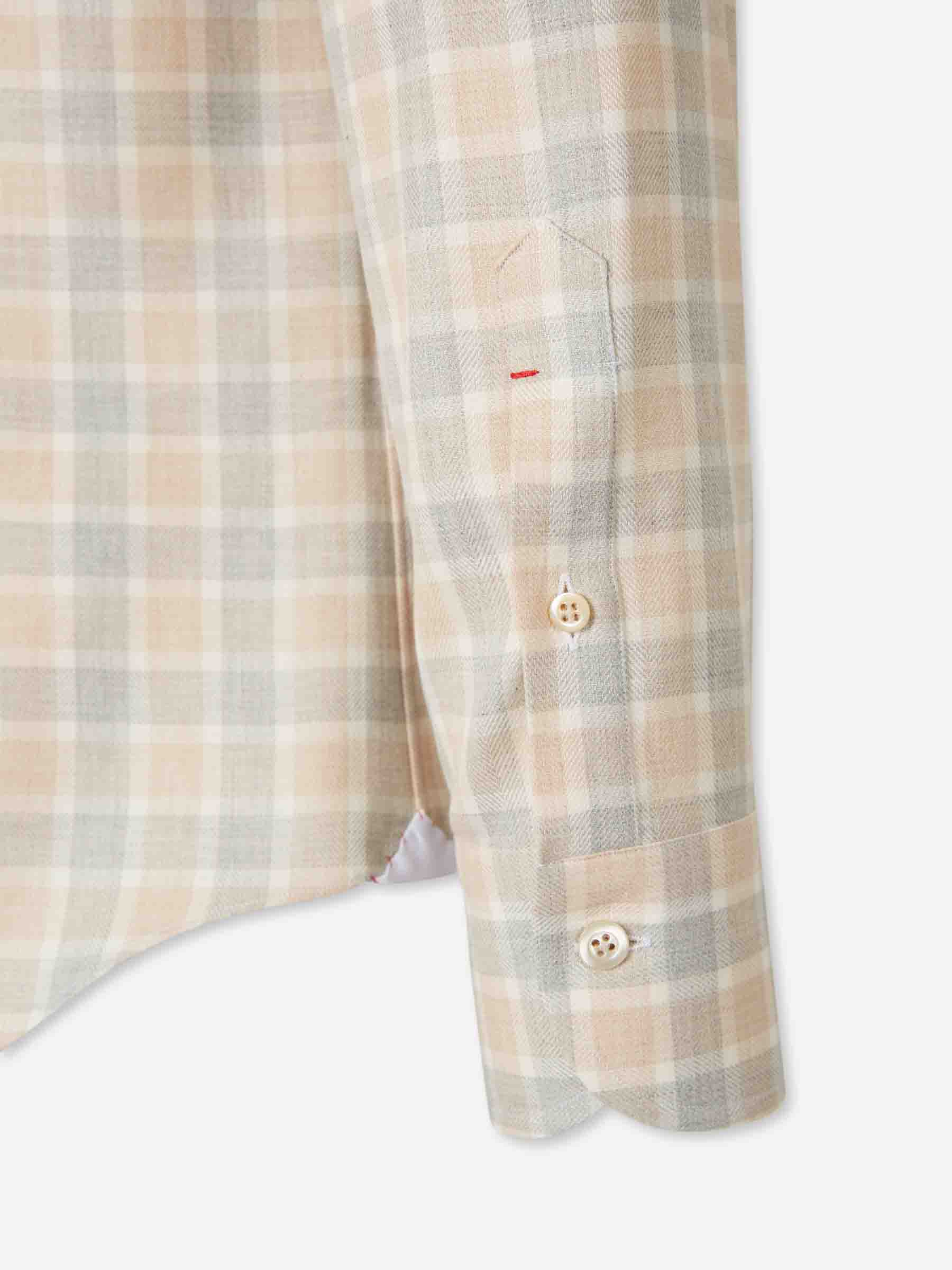 Outlet online Santa Eulalia Hombre Camisa Cuadros Algodón color Beige sku 531-006581 01 - Foto 4