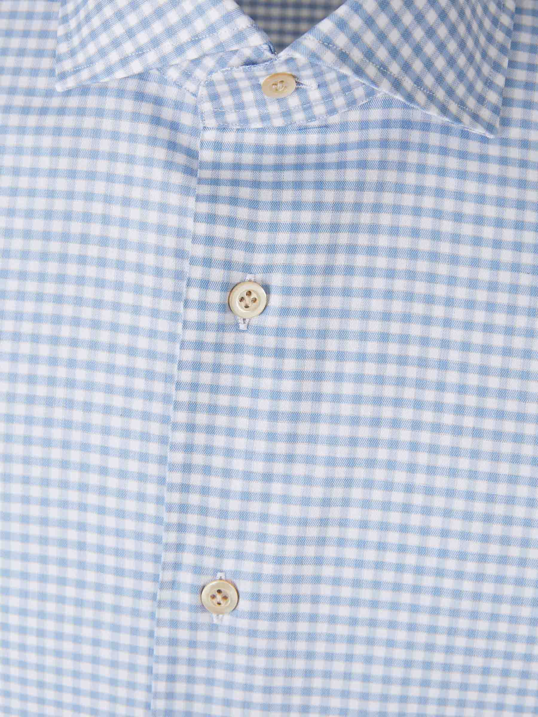 Outlet online Santa Eulalia Hombre Camisa Cuadros Algodón color Azul Celeste sku 531-006582 01 - Foto 3
