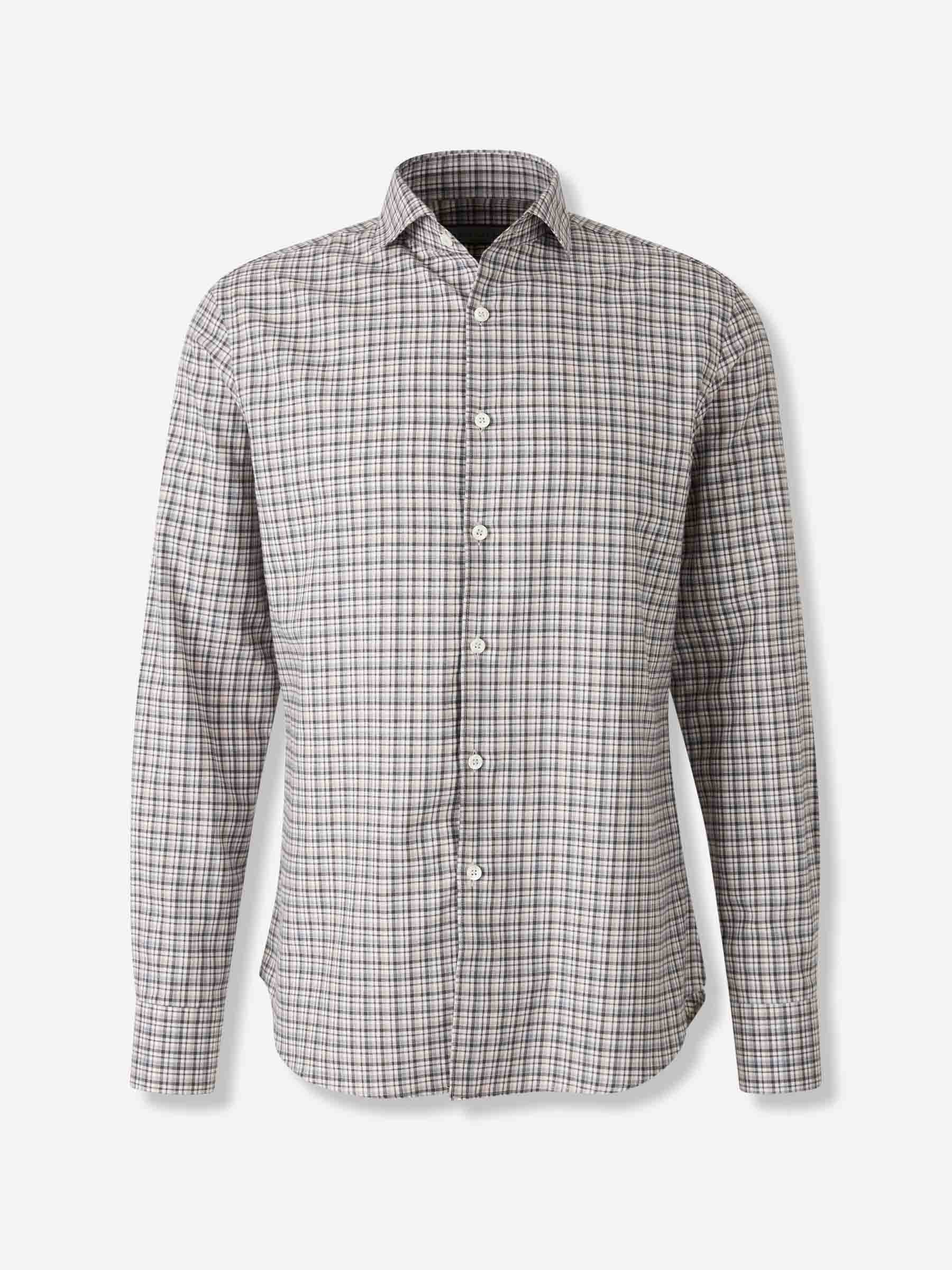 Outlet online Canali Hombre Camisa Motivo Cuadros color Burdeos sku 531-006602 02 - Foto 1