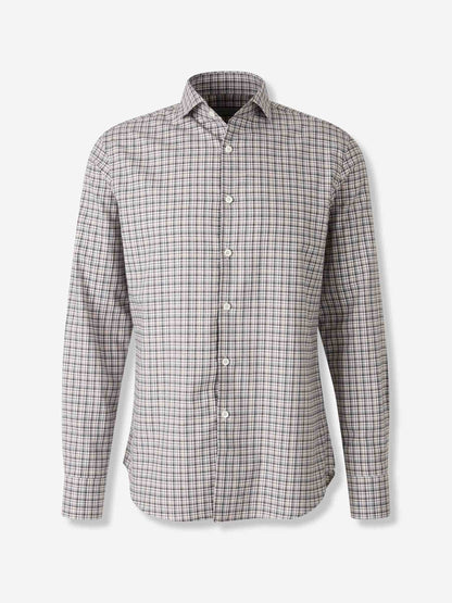 Outlet online Canali Hombre Camisa Motivo Cuadros color Burdeos sku 531-006602 02 - Foto 1