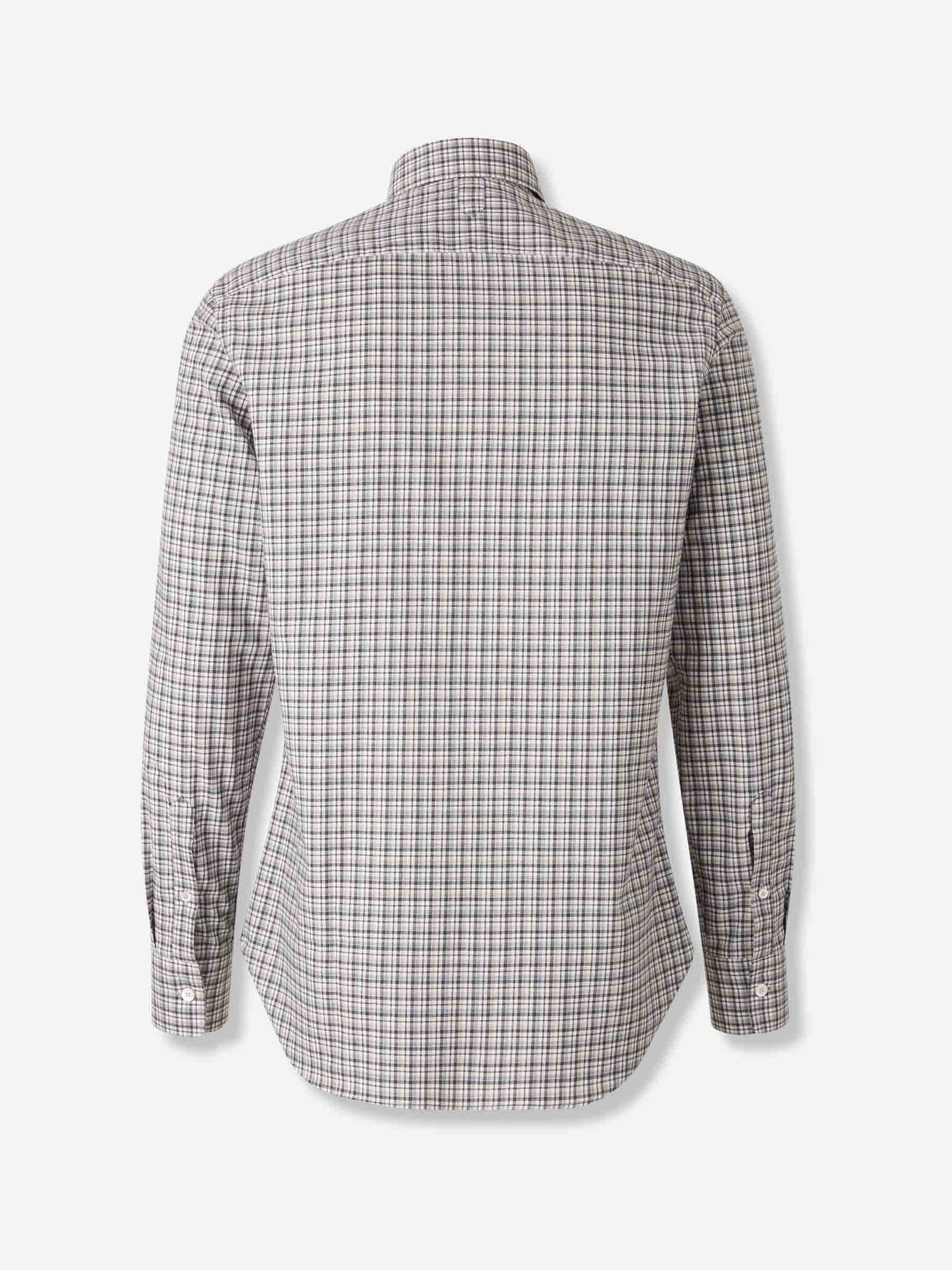 Outlet online Canali Hombre Camisa Motivo Cuadros color Burdeos sku 531-006602 02 - Foto 2
