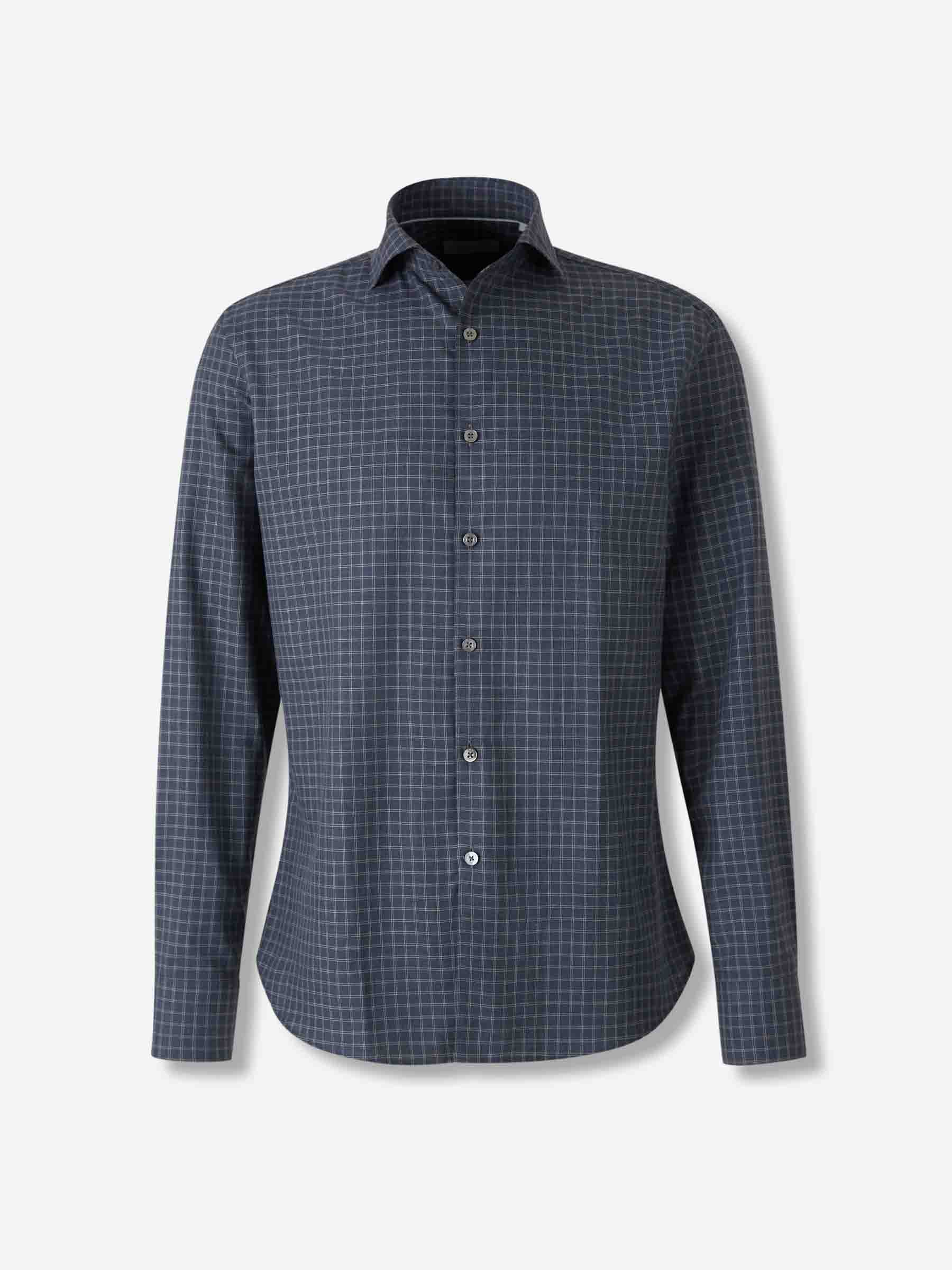 Outlet online Canali Hombre Camisa Motivo Cuadros color Gris Antracita sku 531-006603 01 - Foto 1