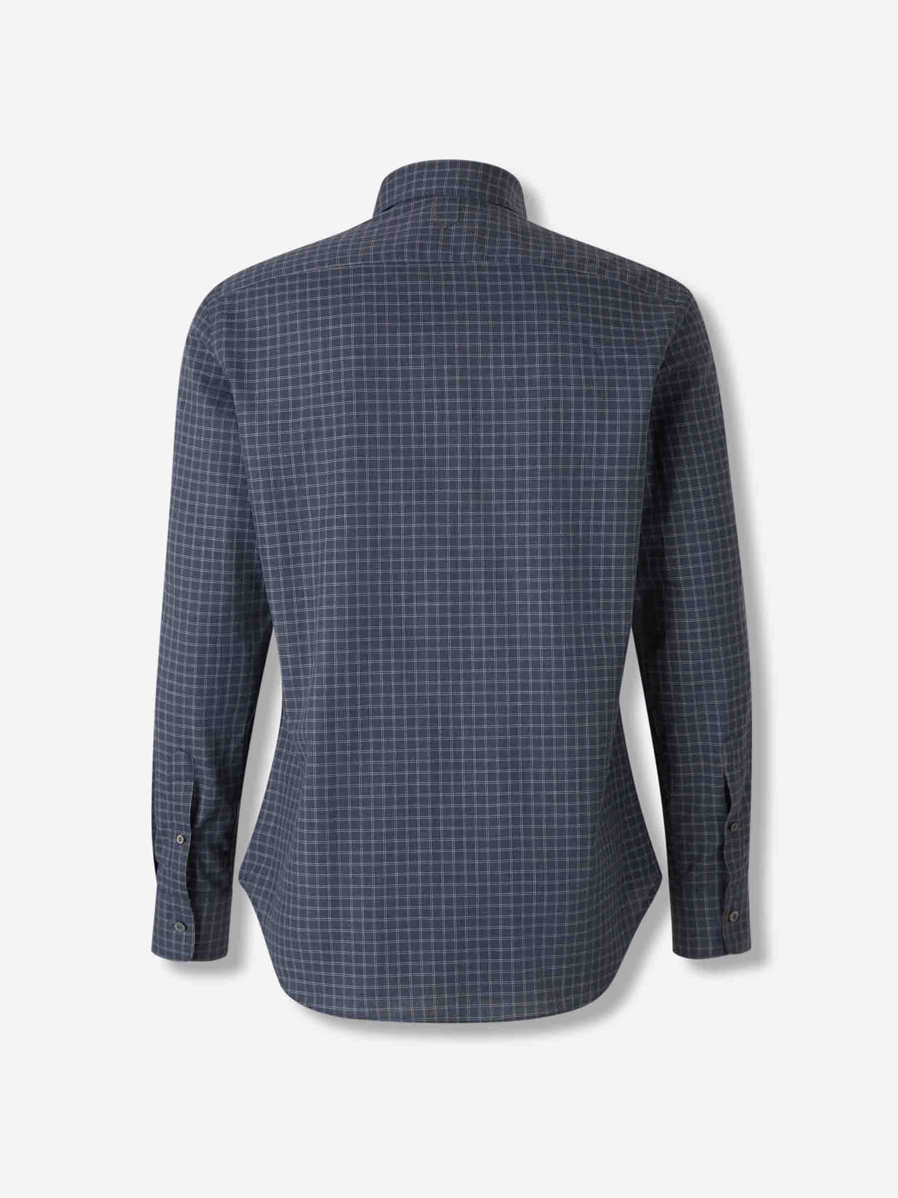 Outlet online Canali Hombre Camisa Motivo Cuadros color Gris Antracita sku 531-006603 01 - Foto 2
