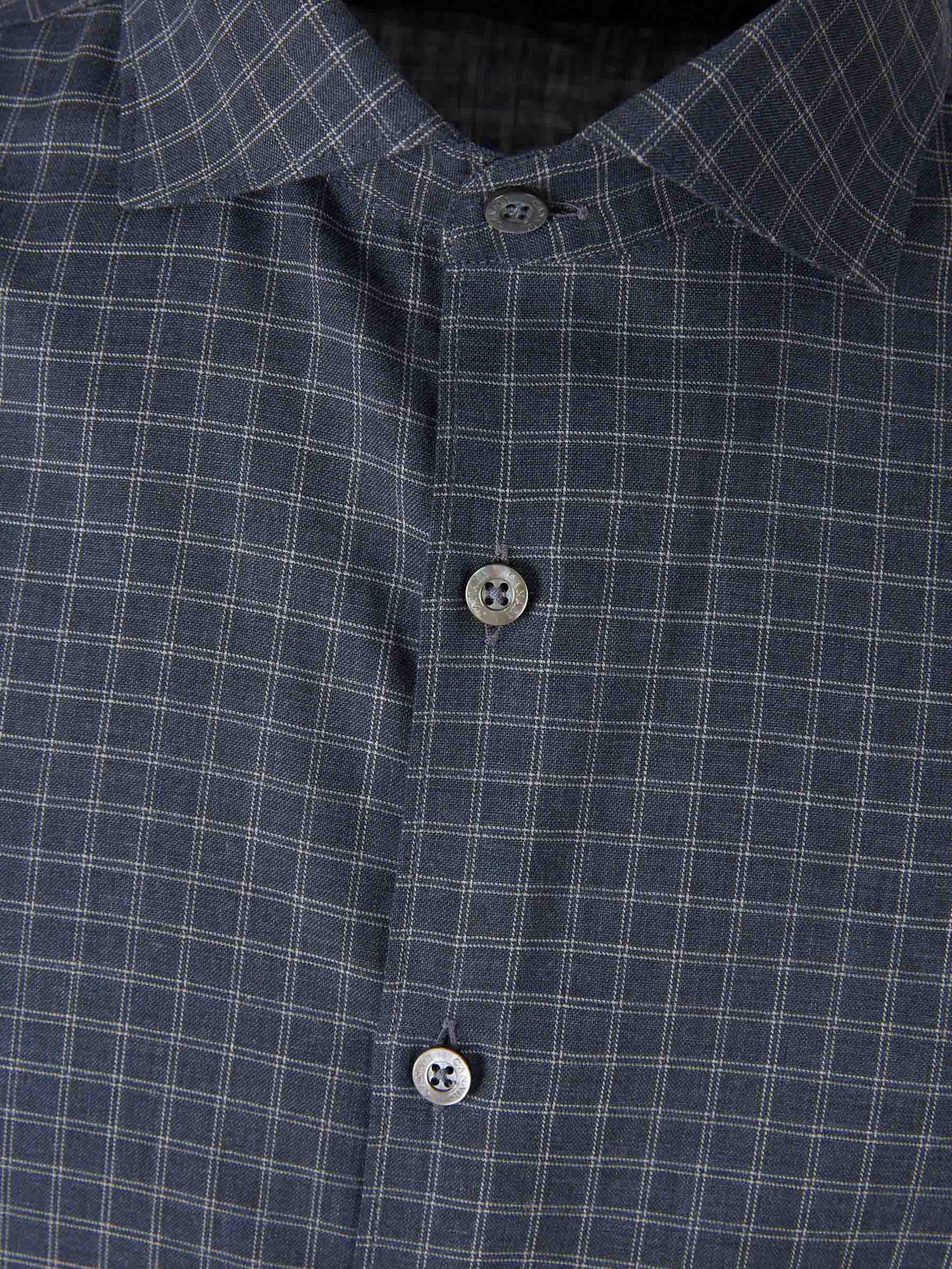 Outlet online Canali Hombre Camisa Motivo Cuadros color Gris Antracita sku 531-006603 01 - Foto 3