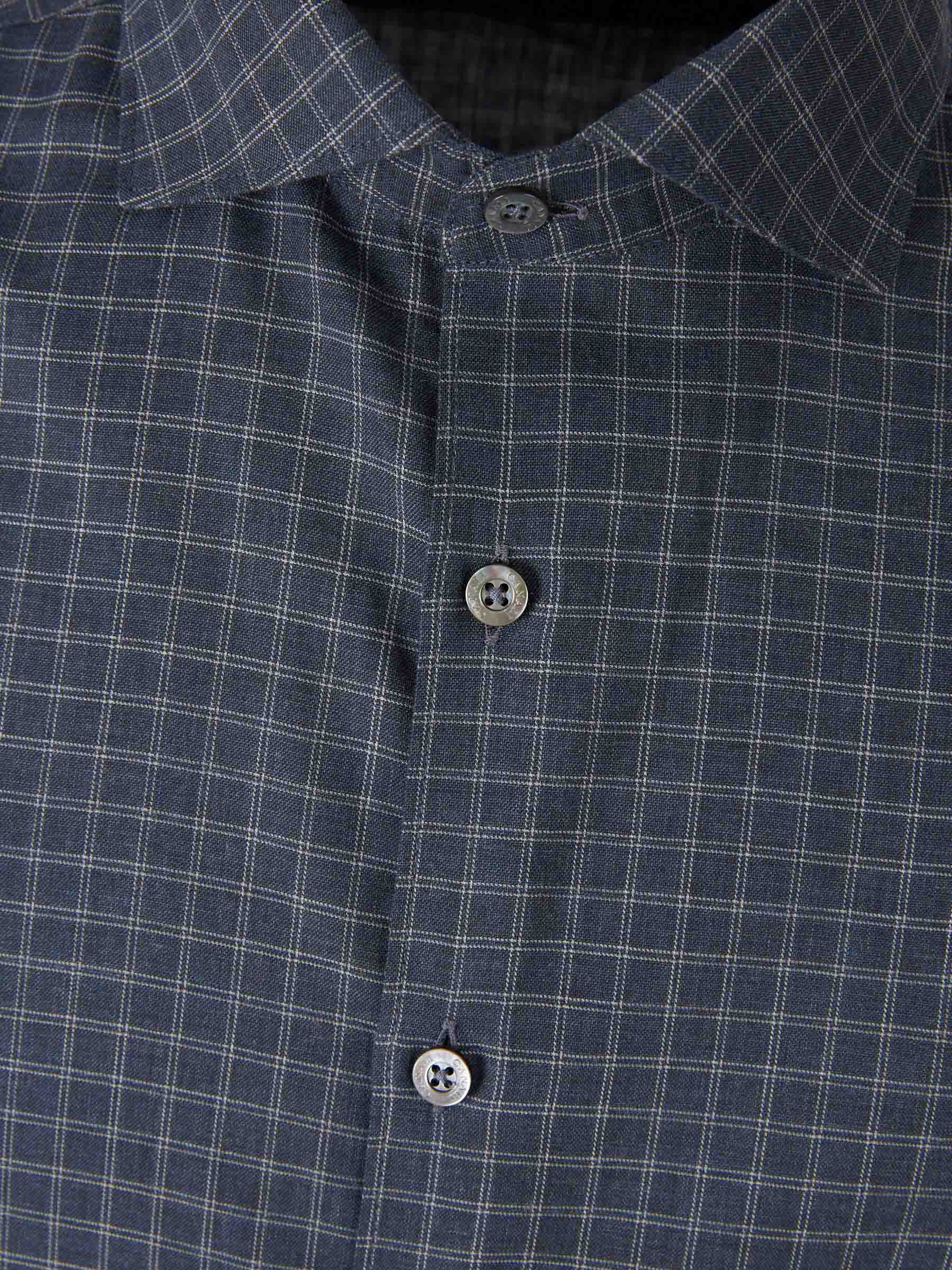 Outlet online Canali Hombre Camisa Motivo Cuadros color Gris Antracita sku 531-006603 01 - Foto 3