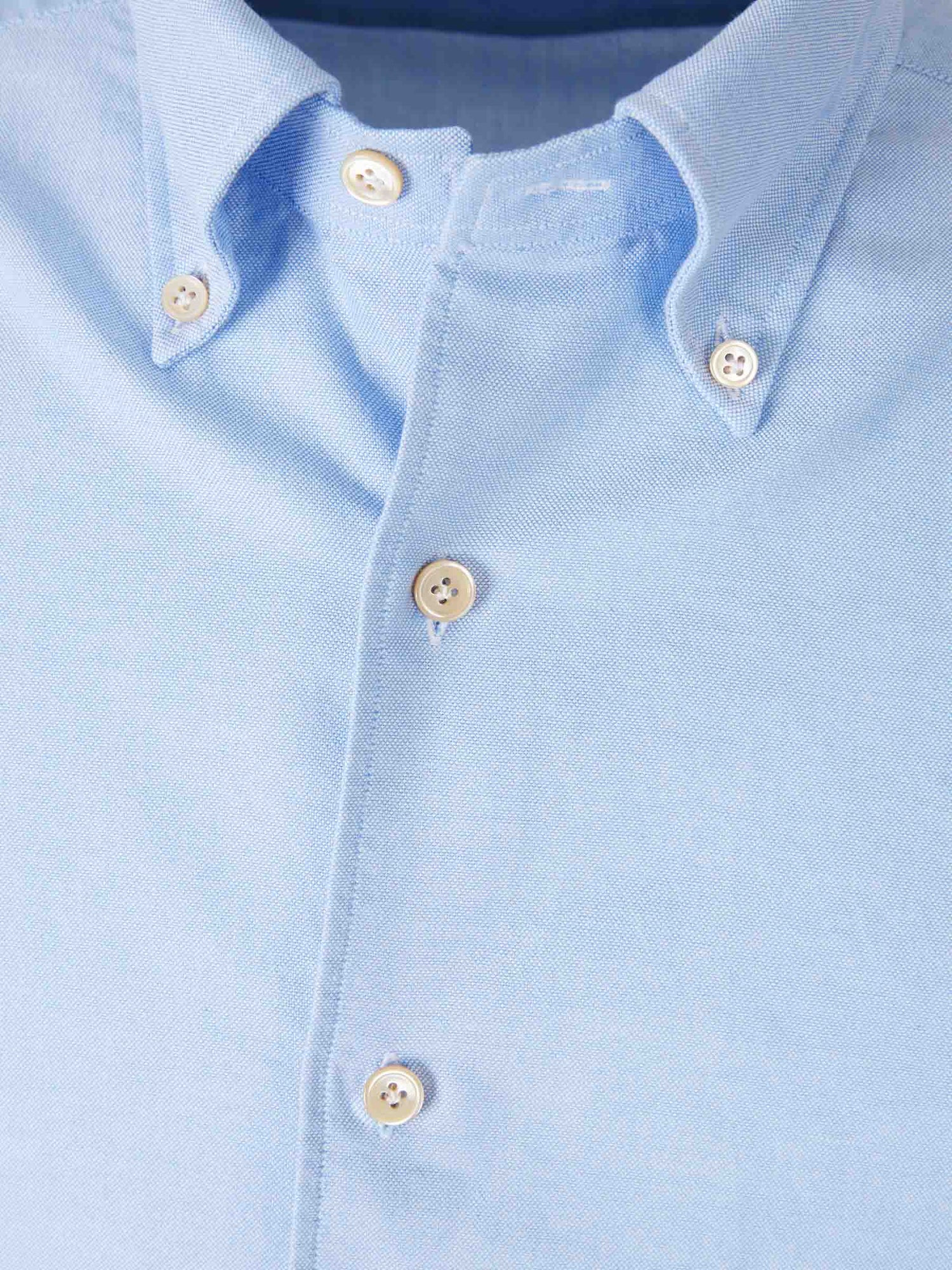 Outlet online Borrelli Hombre Camisa Lisa Algodón color Azul Celeste sku 531-006604 01 - Foto 3