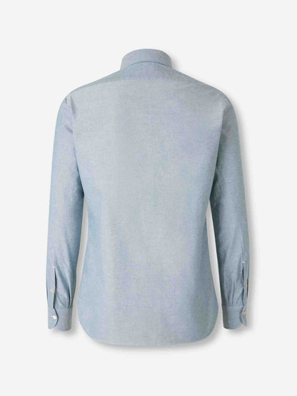 Outlet online Borrelli Hombre Camisa Lisa Algodón color Azul Celeste sku 531-006604 02 - Foto 2