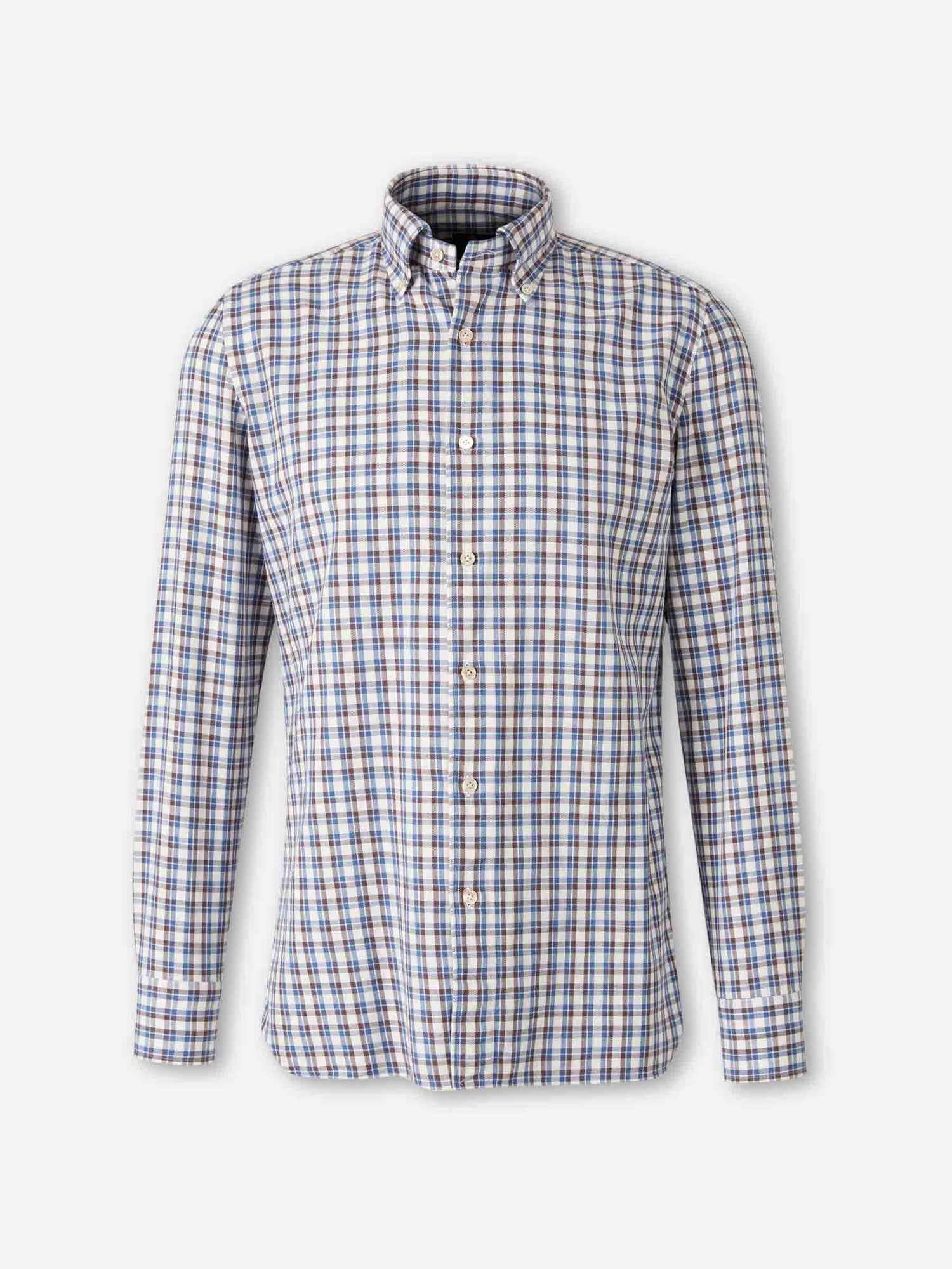 Outlet online Borrelli Hombre Camisa Motivo Cuadros color Azul sku 531-006605 01 - Foto 1