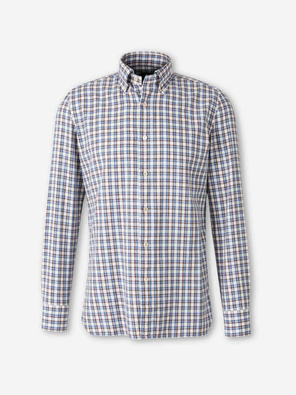Outlet online Borrelli Hombre Camisa Motivo Cuadros color Azul sku 531-006605 01 - Foto 1