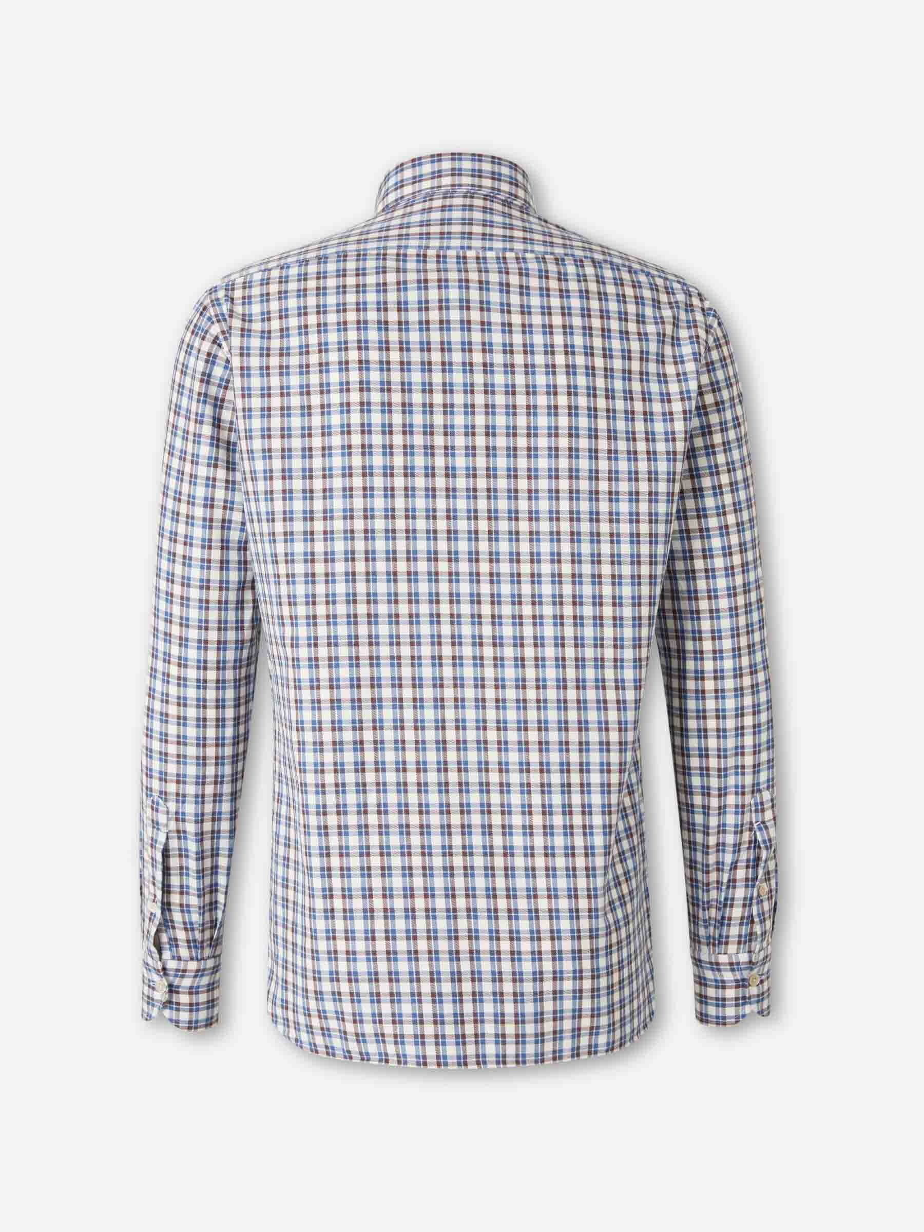 Outlet online Borrelli Hombre Camisa Motivo Cuadros color Azul sku 531-006605 01 - Foto 2