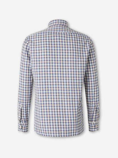 Outlet online Borrelli Hombre Camisa Motivo Cuadros color Azul sku 531-006605 01 - Foto 2