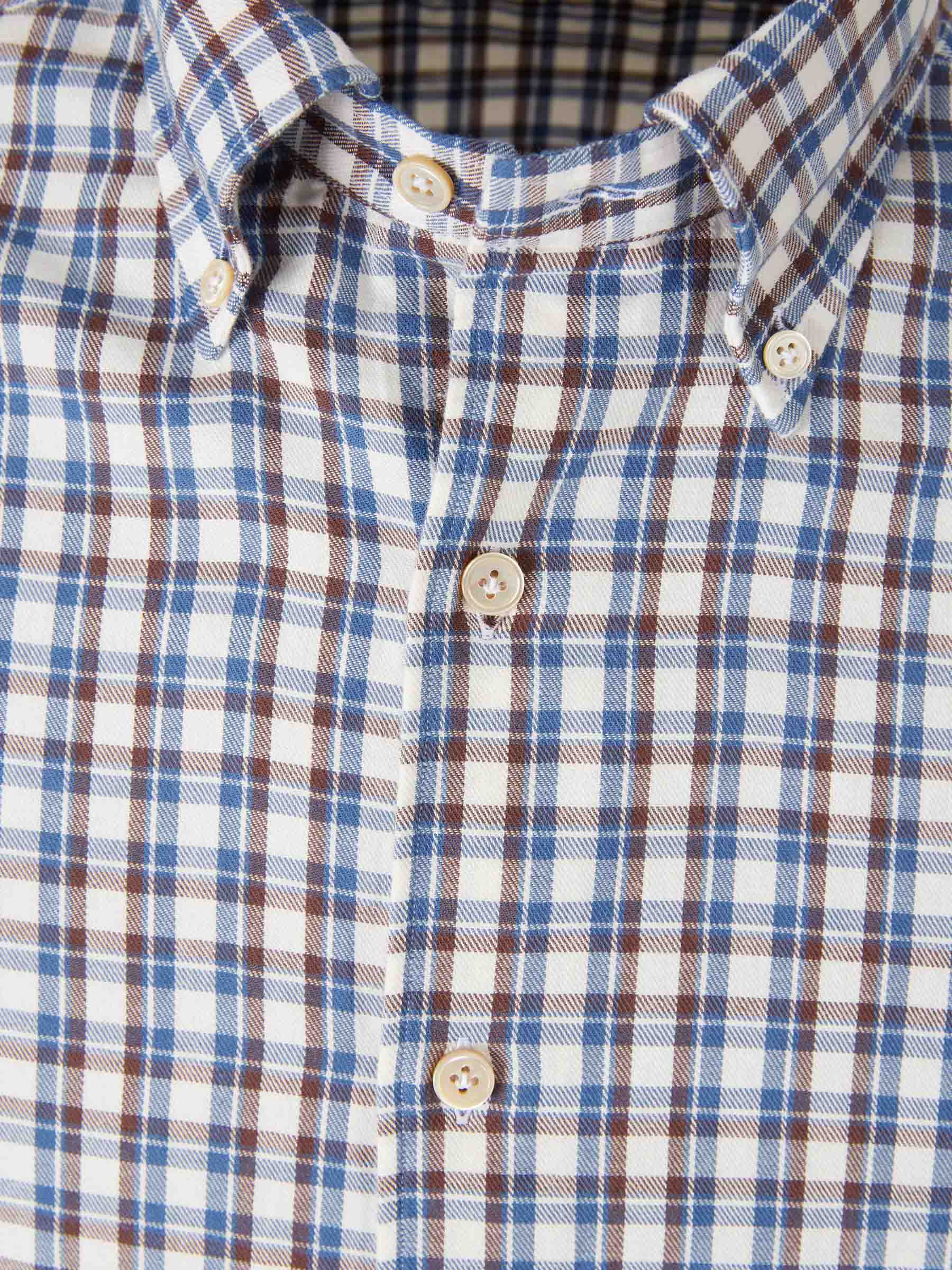 Outlet online Borrelli Hombre Camisa Motivo Cuadros color Azul sku 531-006605 01 - Foto 3