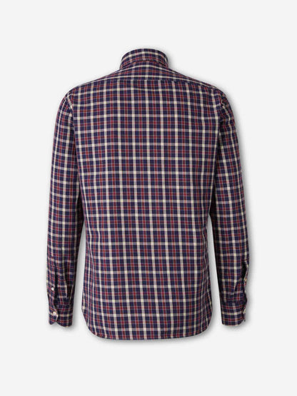 Outlet online Borrelli Hombre Camisa Motivo Cuadros color Burdeos sku 531-006605 03 - Foto 2