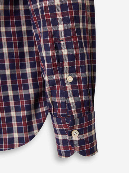 Outlet online Borrelli Hombre Camisa Motivo Cuadros color Burdeos sku 531-006605 03 - Foto 4