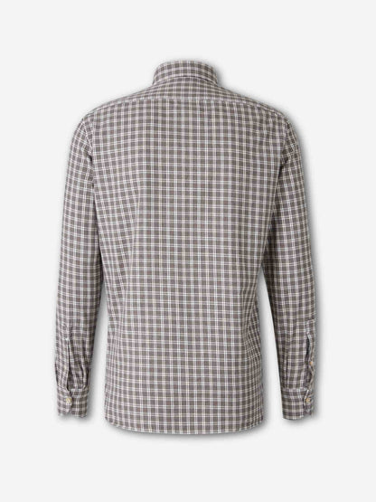 Outlet online Borrelli Hombre Camisa Motivo Cuadros color Burdeos sku 531-006606 01 - Foto 2