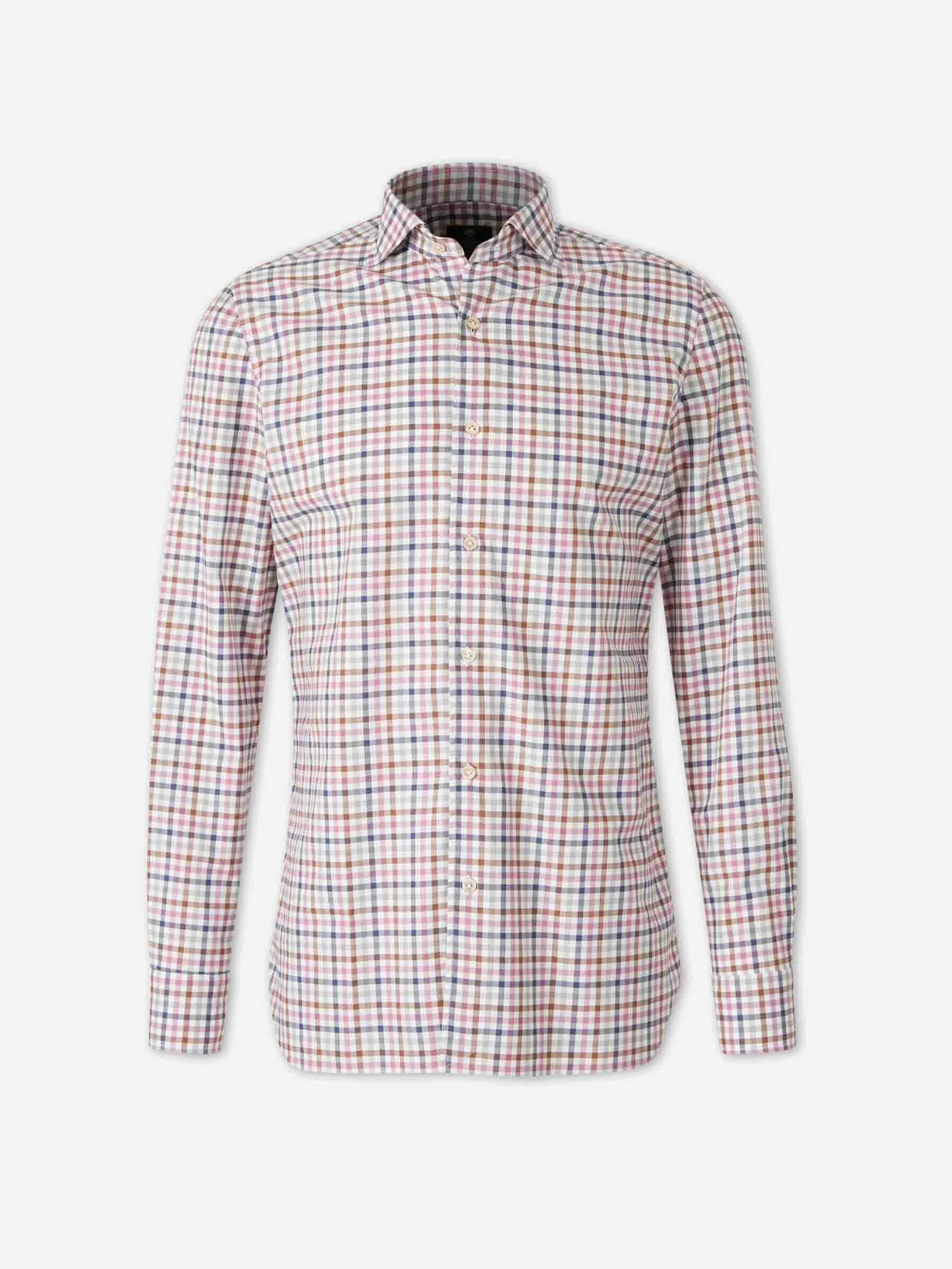 Outlet online Borrelli Hombre Camisa Motivo Cuadros color Violeta sku 531-006610 01 - Foto 1