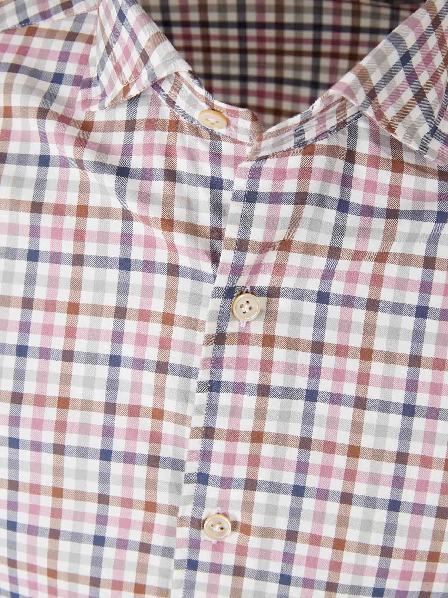 Outlet online Borrelli Hombre Camisa Motivo Cuadros color Violeta sku 531-006610 01 - Foto 3