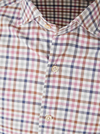 Outlet online Borrelli Hombre Camisa Motivo Cuadros color Violeta sku 531-006610 01 - Foto 3