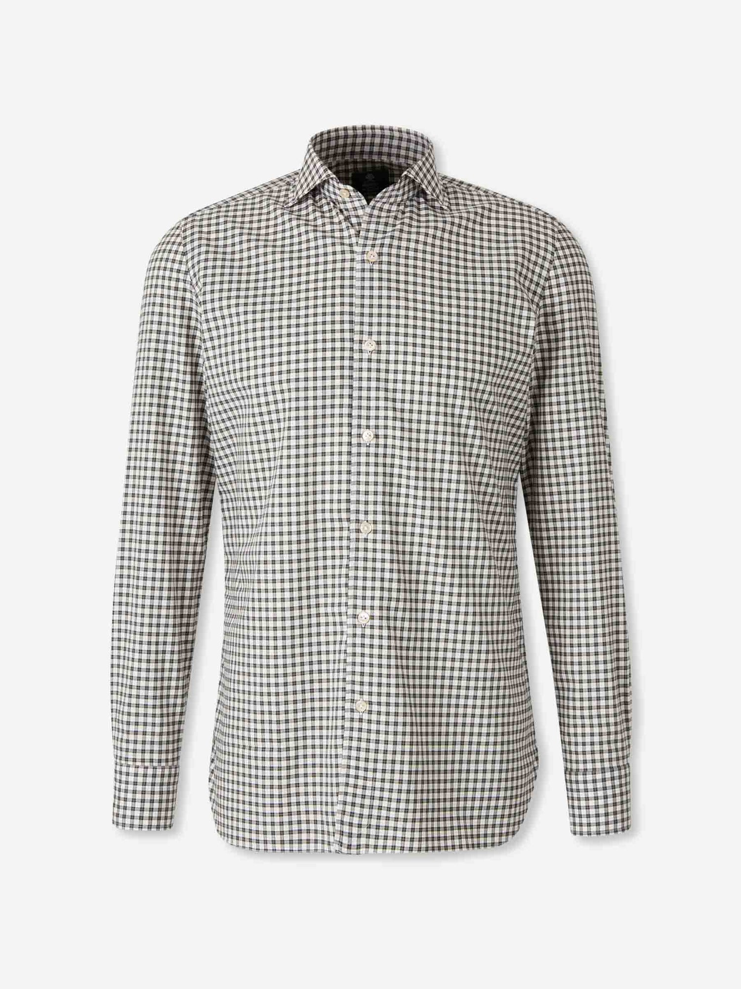 Outlet online Borrelli Hombre Camisa Cuadros Algodón color Verde sku 531-006610 02 - Foto 1