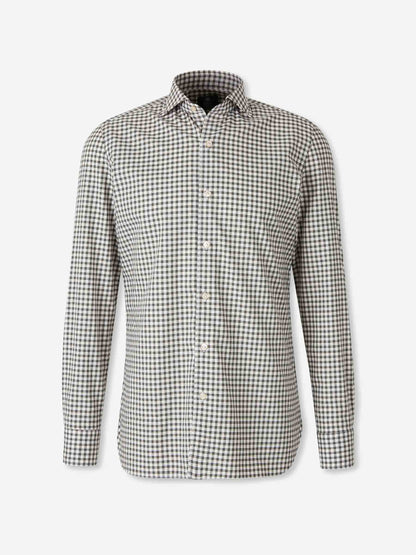 Outlet online Borrelli Hombre Camisa Cuadros Algodón color Verde sku 531-006610 02 - Foto 1