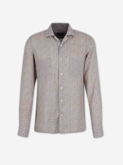 Outlet online Luigi Borrelli Hombre Camisa Estampada color Marrón sku 531-006651 02 - Foto 1