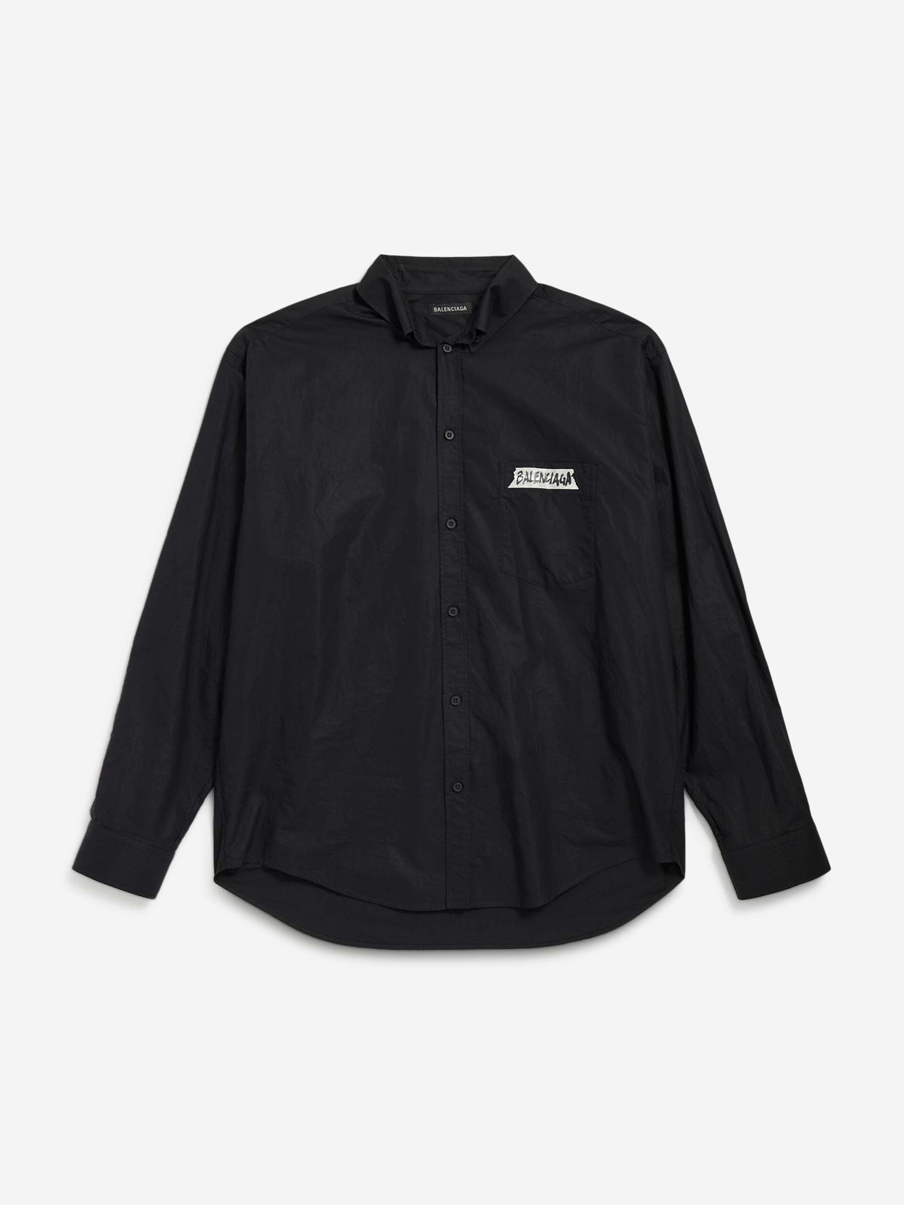 Outlet online Balenciaga Hombre Camisa Masking Tape color Negro sku 531-006663 01 - Foto 1