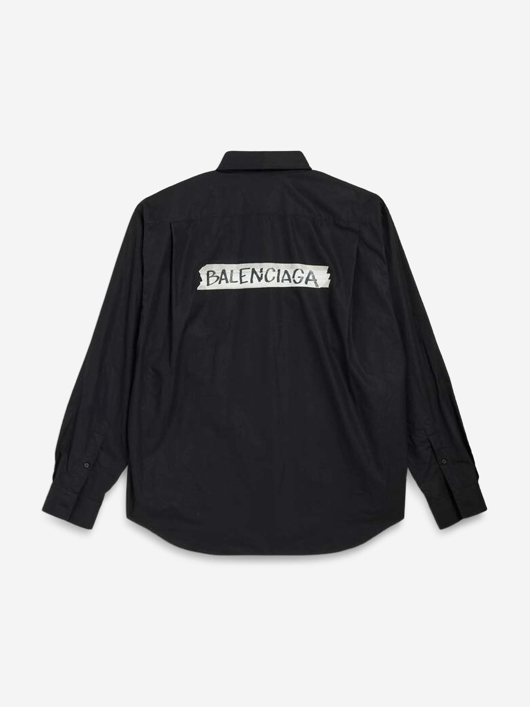 Outlet online Balenciaga Hombre Camisa Masking Tape color Negro sku 531-006663 01 - Foto 3