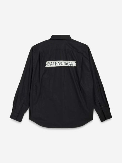 Outlet online Balenciaga Hombre Camisa Masking Tape color Negro sku 531-006663 01 - Foto 3