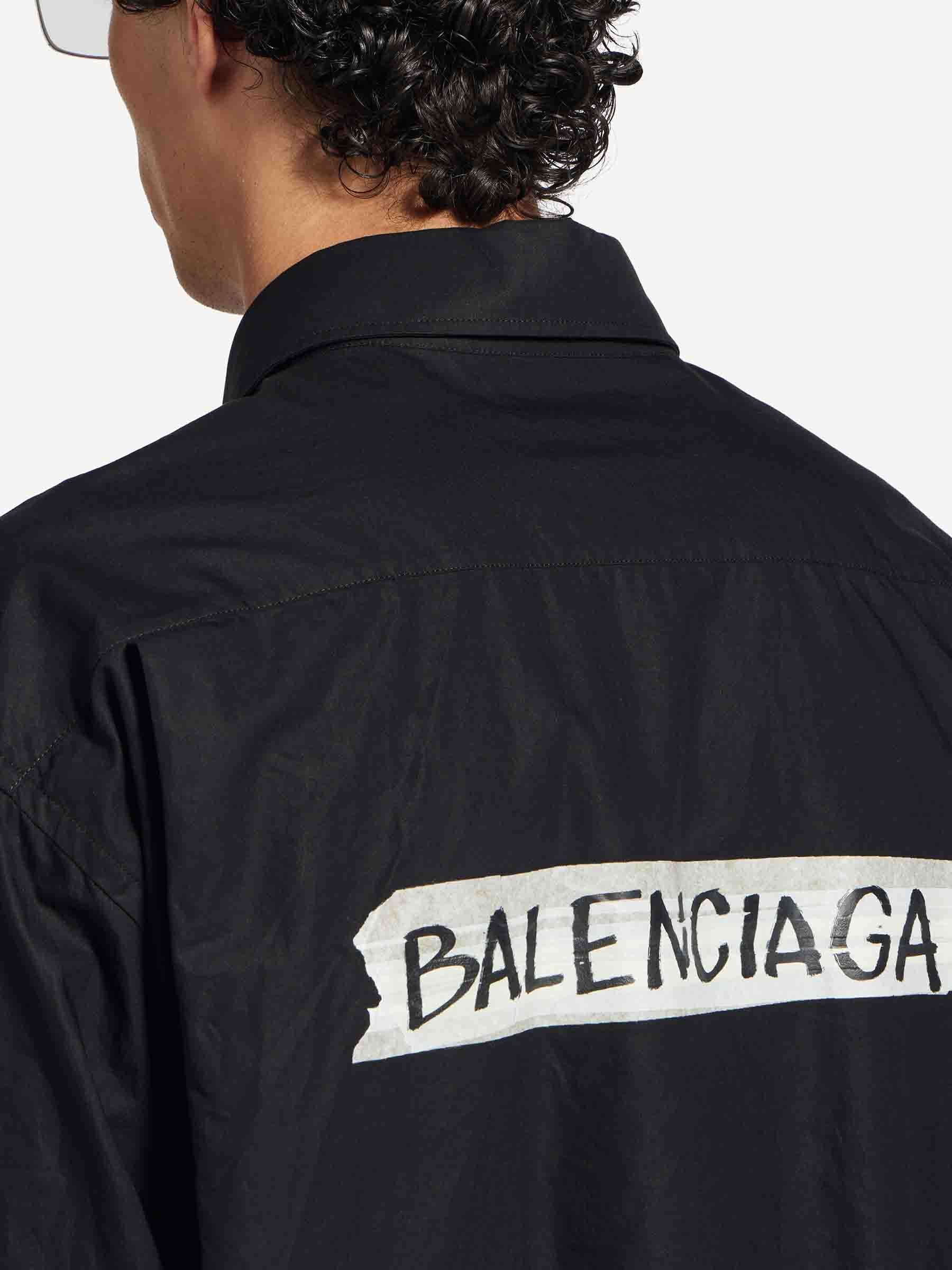 Outlet online Balenciaga Hombre Camisa Masking Tape color Negro sku 531-006663 01 - Foto 3