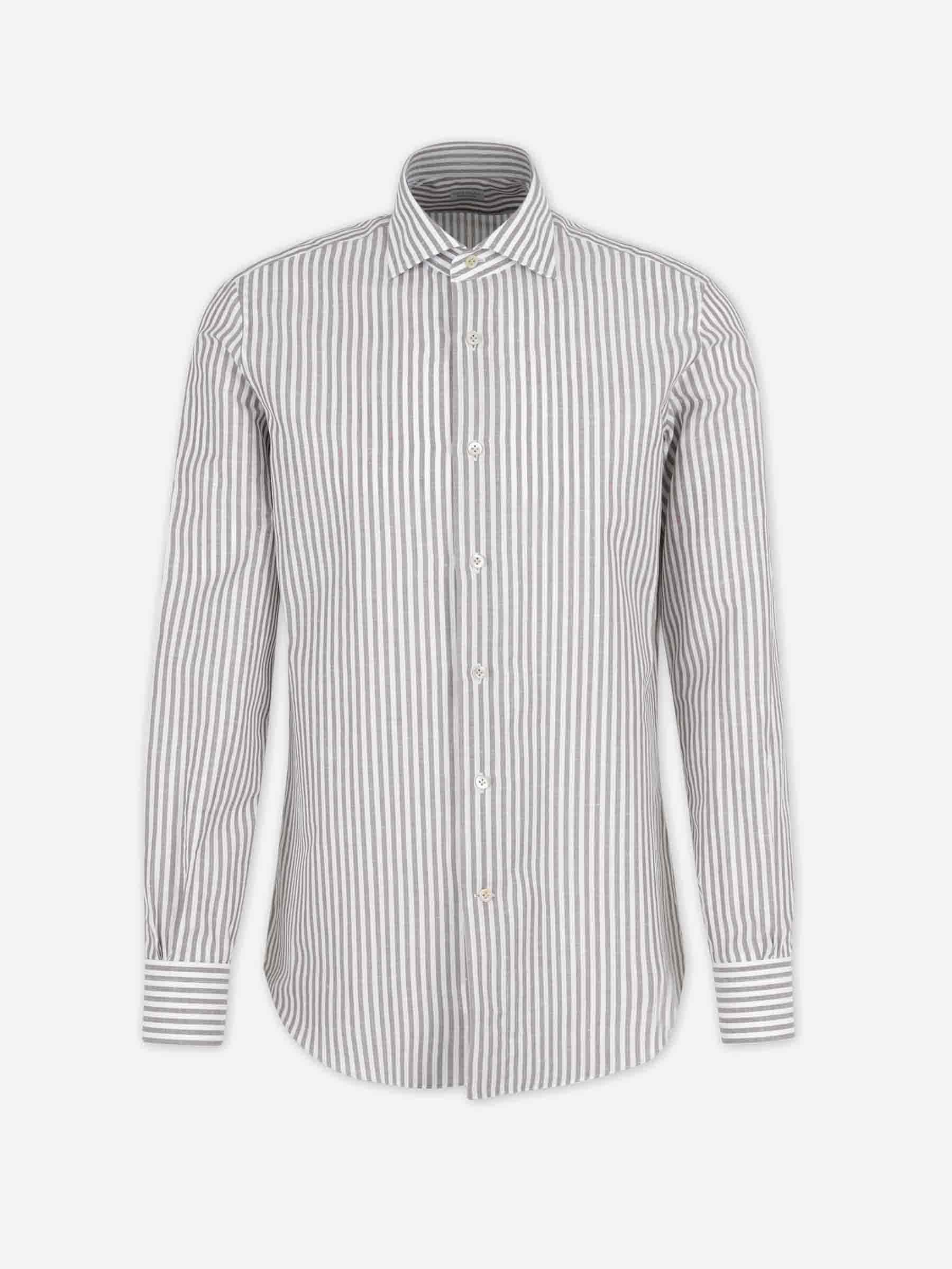 Outlet online Santa Eulalia Hombre Camisa Listada color Marrón sku 531-006692 02 - Foto 1