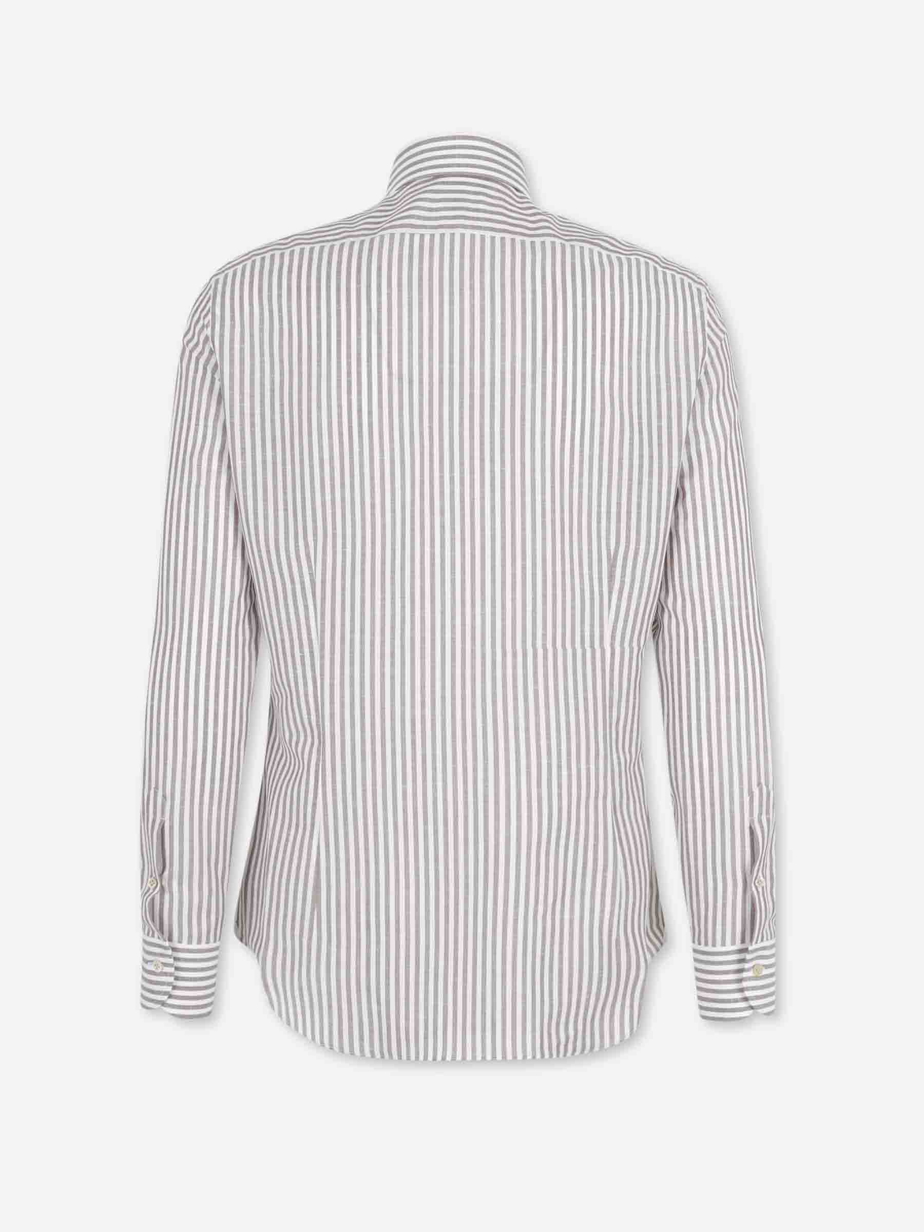 Outlet online Santa Eulalia Hombre Camisa Listada color Marrón sku 531-006692 02 - Foto 2